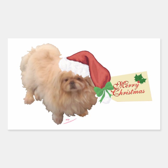 Pegatina Rectangular Ayudante de Papá Noel (Anverso)