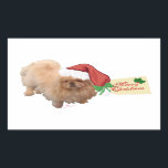 Pegatina Rectangular Ayudante de Papá Noel<br><div class="desc">Pegamento de Pekín. Ven a visitar nuestra tienda de Maggie Ross Pekingese para ver todos los diseños de temporada creados a partir de mi obra de arte original. Personaliza si lo deseas utilizando nuestra fácil herramienta de texto. Compra con confianza para ti o para ese amigo especial. Todos los productos...</div>