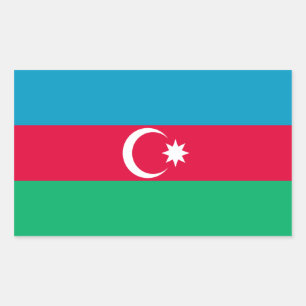 Pegatina Rectangular Azerbaijan/bandera azerbaiyana