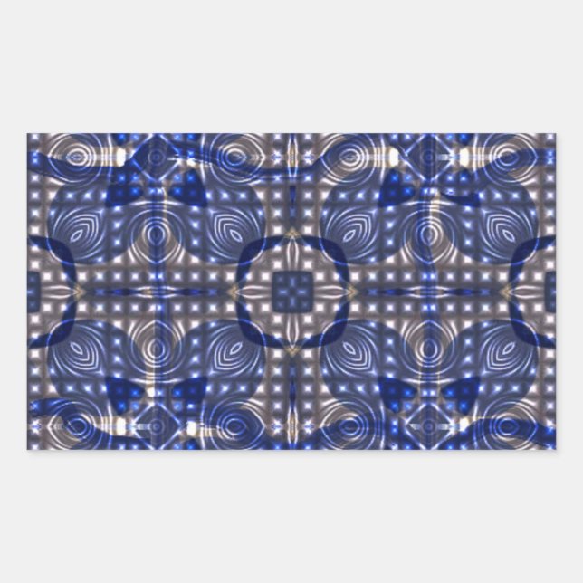 Pegatina Rectangular Azul Jean Lughts Pattern Pegatina- Azul de moda (Anverso)