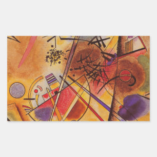 Pegatina Rectangular Azul rojo amarillo amarillo marrón de Kandinsky