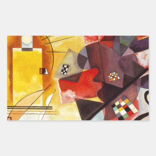 Pegatina Rectangular Azul rojo amarillo de Kandinsky