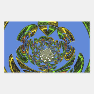 Pegatina Rectangular Azul tradicional