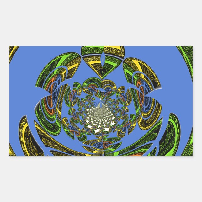 Pegatina Rectangular Azul tradicional (Anverso)