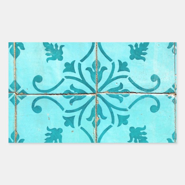 Pegatina Rectangular Azulejos (Anverso)