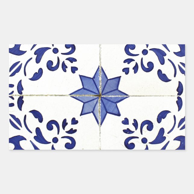 Pegatina Rectangular Azulejos (Anverso)