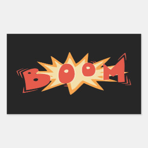 PEGATINA RECTANGULAR B O O M
