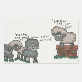 Pegatina Rectangular Baa, Baa, Baa