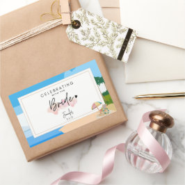 Pegatina Rectangular Bachelorette Beach, fiesta de gallinas