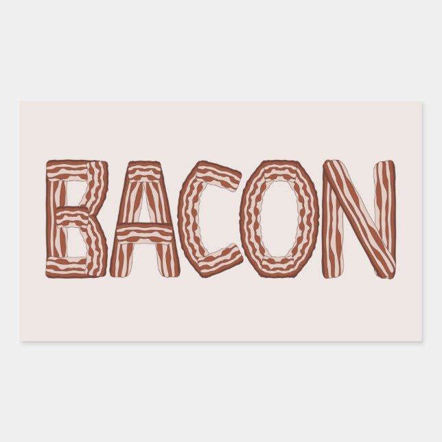 Pegatina Rectangular Bacon (Anverso)