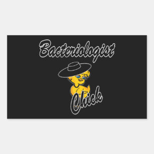 Pegatina Rectangular Bacteriologist Chick #4