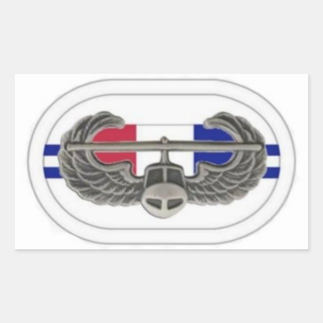 PEGATINA RECTANGULAR BADGE DE ASALTO AL AIRE EN LOS PEQUEÑOS DE OVAL 2D (Anverso)