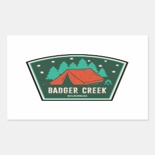 Pegatina Rectangular Badger Creek Wilderness Oregon Camping