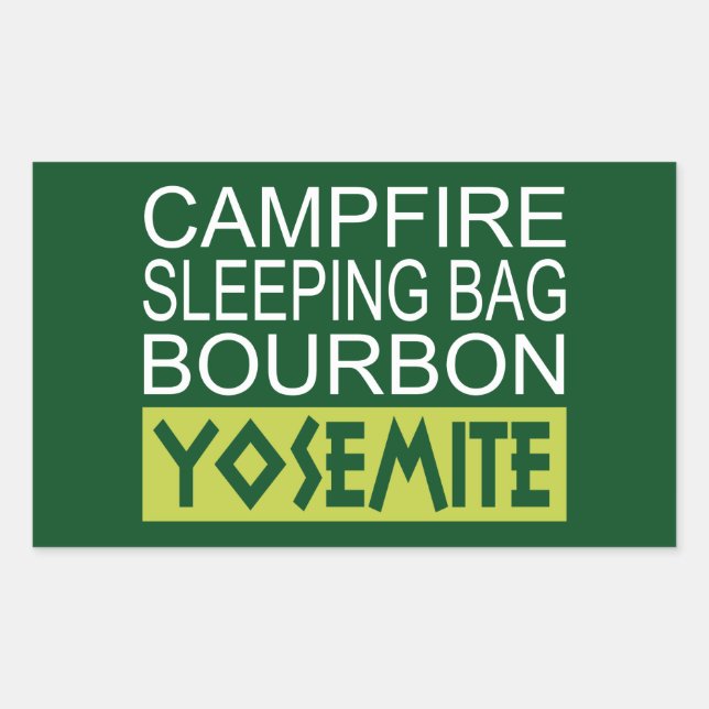 Pegatina Rectangular Bag Bourbon Yosemite (Anverso)