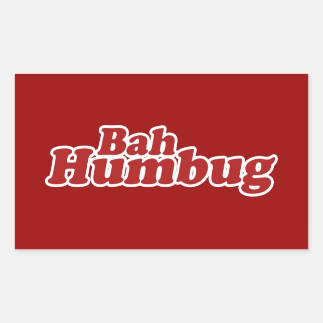Pegatina Rectangular Bah Humbug Navidades Scrooge (Anverso)