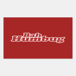 Pegatina Rectangular Bah Humbug Navidades Scrooge
