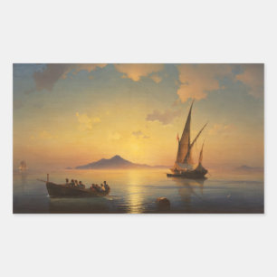 Pegatina Rectangular Bahía de Nápoles Marítimo Ivan Aivazovsky