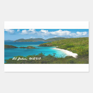 Pegatina Rectangular Bahía del tronco, St John USVI