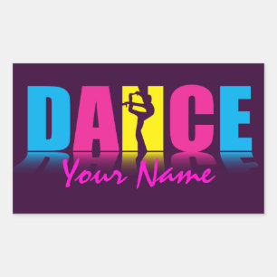 Pegatina Rectangular Bailarín de danza personalizado