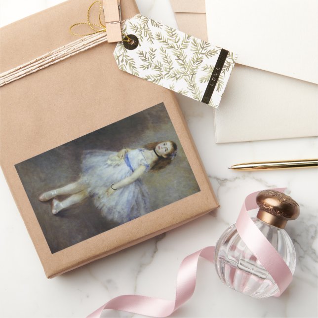 Pegatina Rectangular Bailarina de ballet de Pierre Renoir, Bella Artes  (Regalar)