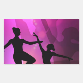 Pegatina Rectangular Bailarinas de ballet