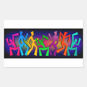 Pegatina Rectangular Bailarines enrrollados