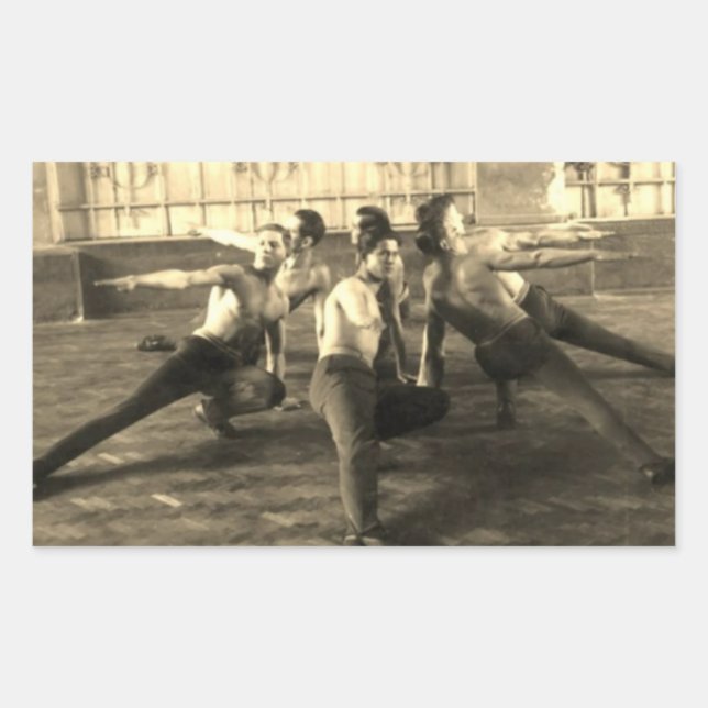 Pegatina Rectangular Bailarines masculinos de los años 30 (Anverso)