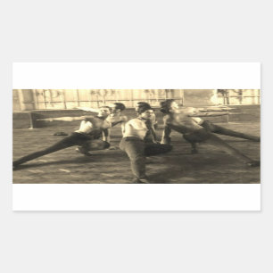Pegatina Rectangular Bailarines masculinos de los años 30