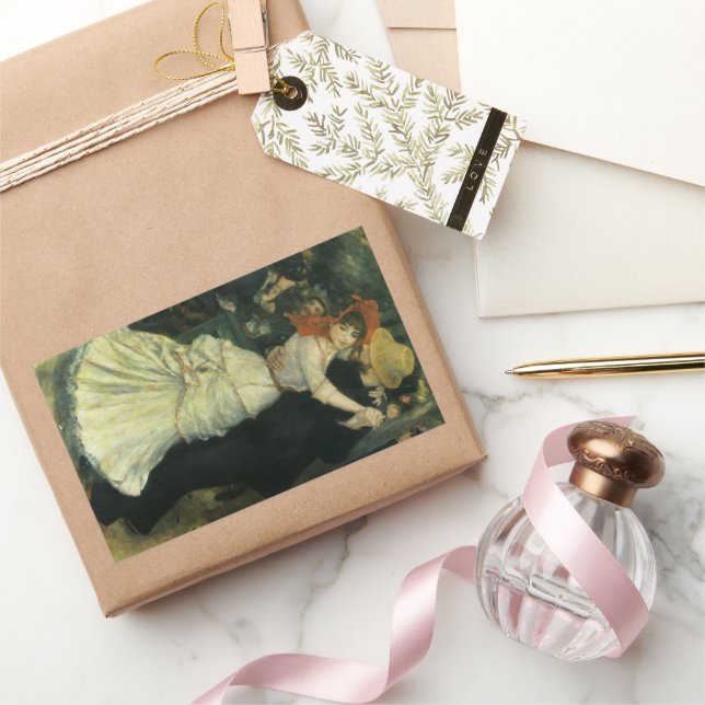 Pegatina Rectangular Baile en Bougival de Pierre Renoir, Arte Antiguo (Regalar)