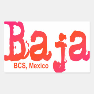Pegatina Rectangular Baja, BCS, México