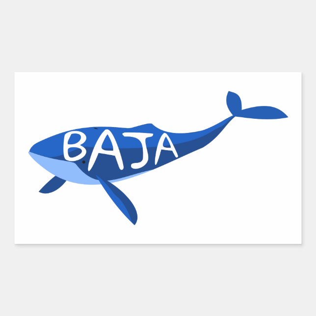 Pegatina Rectangular Baja California, ballena de México (Anverso)