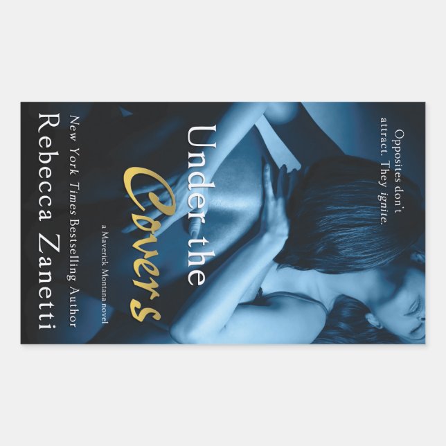 Pegatina Rectangular Bajo las portadas de Rebecca Zanetti (Anverso)