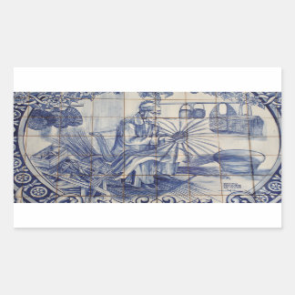 Pegatina Rectangular Baldosas azulejo portuguesas