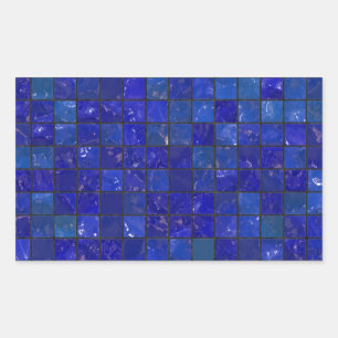 Pegatina Rectangular Baldosas de baño azules