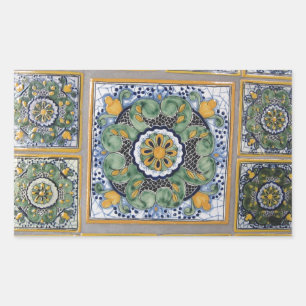 Pegatina Rectangular Baldosas estilo Talavera de México