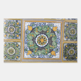 Pegatina Rectangular Baldosas estilo Talavera de México