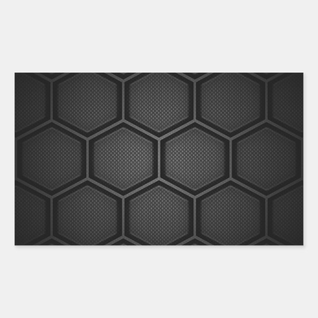 Pegatina Rectangular Baldosas hexagonales de fibra de carbono (Anverso)