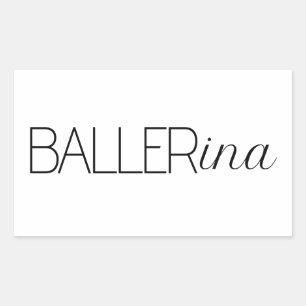 Pegatina Rectangular "Baller" Bailarina