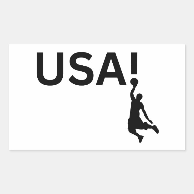 Pegatina Rectangular Baloncestista de Estados Unidos (Anverso)