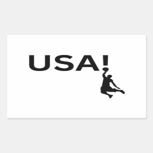 Pegatina Rectangular Baloncestista de Estados Unidos