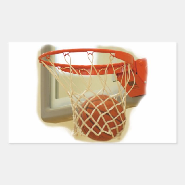 Pegatina Rectangular Baloncesto (Anverso)