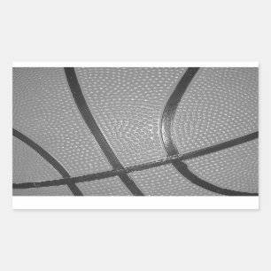 Pegatina Rectangular Baloncesto blanco y negro