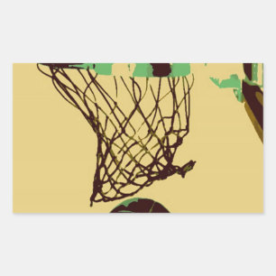 Pegatina Rectangular Baloncesto de arte pop