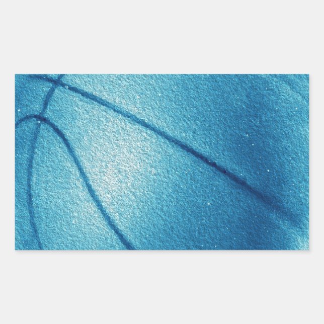 Pegatina Rectangular Baloncesto de arte pop azul (Anverso)