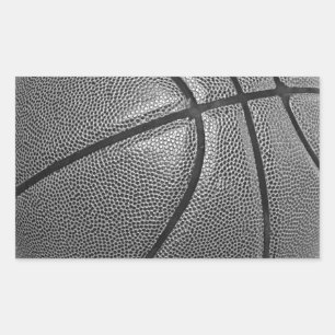 Pegatina Rectangular Baloncesto de escala de grises