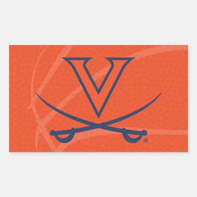 Pegatina Rectangular Baloncesto Virginia Cavaliers (Anverso)