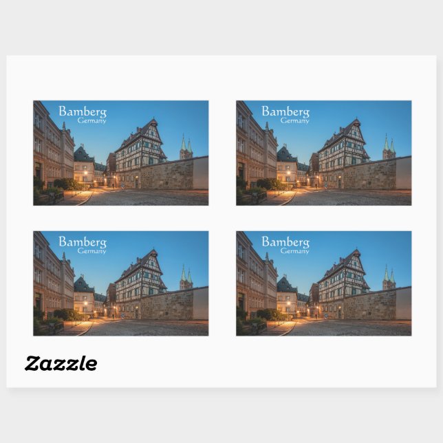 Pegatina Rectangular Bamberg Alemania (Hoja)
