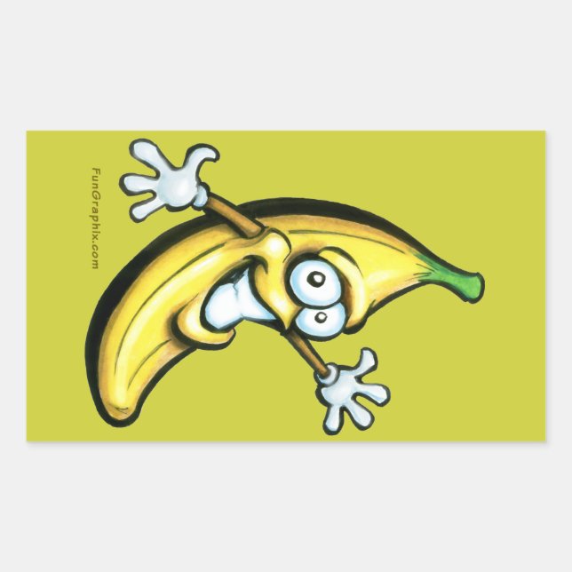 Pegatina Rectangular Banana (Anverso)