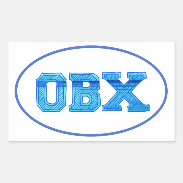 Pegatina Rectangular Bancos externos OBX (Anverso)