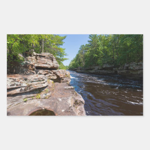 Pegatina Rectangular bancos rocosos y bosques en prohibición